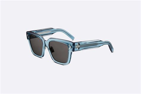 CD Diamond S3F Transparent Blue Square Sunglasses 